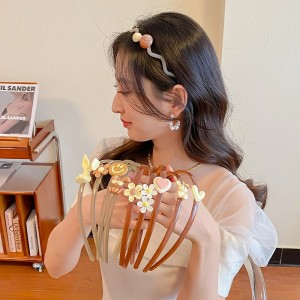 Cute Toothed Hairbands for Women Korea Fashion Animal Bear Hair Bands Girls Simple Love Floral Headband Hair Accessories