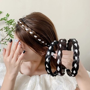 fabric dyed wig twist hairband simple solid color headband for women elegant simple hoop hairband girls hair accessories