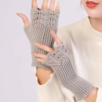 Half Finger Gloves For Women Winter Soft Warm Wool Knitting Arm Gloves Writting Warm Mittens Handschoenen Guantes
