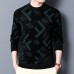 High End Luxury Men's Knit Sweater Autumn Winter O-Neck Letter Embroidered Plush Thicken Pullover British Fashion Wool Knitwear
