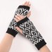 New Women Arm Warmers White Black Plaid Goth Knitted Kawaii Fingerless Gloves Ankle Wrist Sleeves Girls Anime Gloves