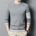Striped Men's Knitted Pullover High Quality Luxury Autumn Winter O-neck Solid Color Warm Sweater Korean Fashion Simple Menswear