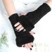 Women Long Fingerless Gloves Winter Mitten Knitted Warmer Arm Sleeve Fuzzy Fleece Plush Thin Casual Soft Fingerless Unisex Glove