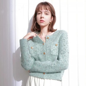 Round Neck Sweater Women's Autumn And Winter New Knitted Loose Korean Long Sleeve Versatile Short Knitted Cardigan